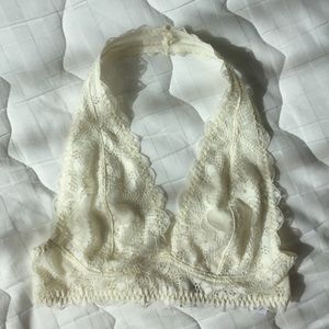 Free People Intimately Creme Halter Bralette